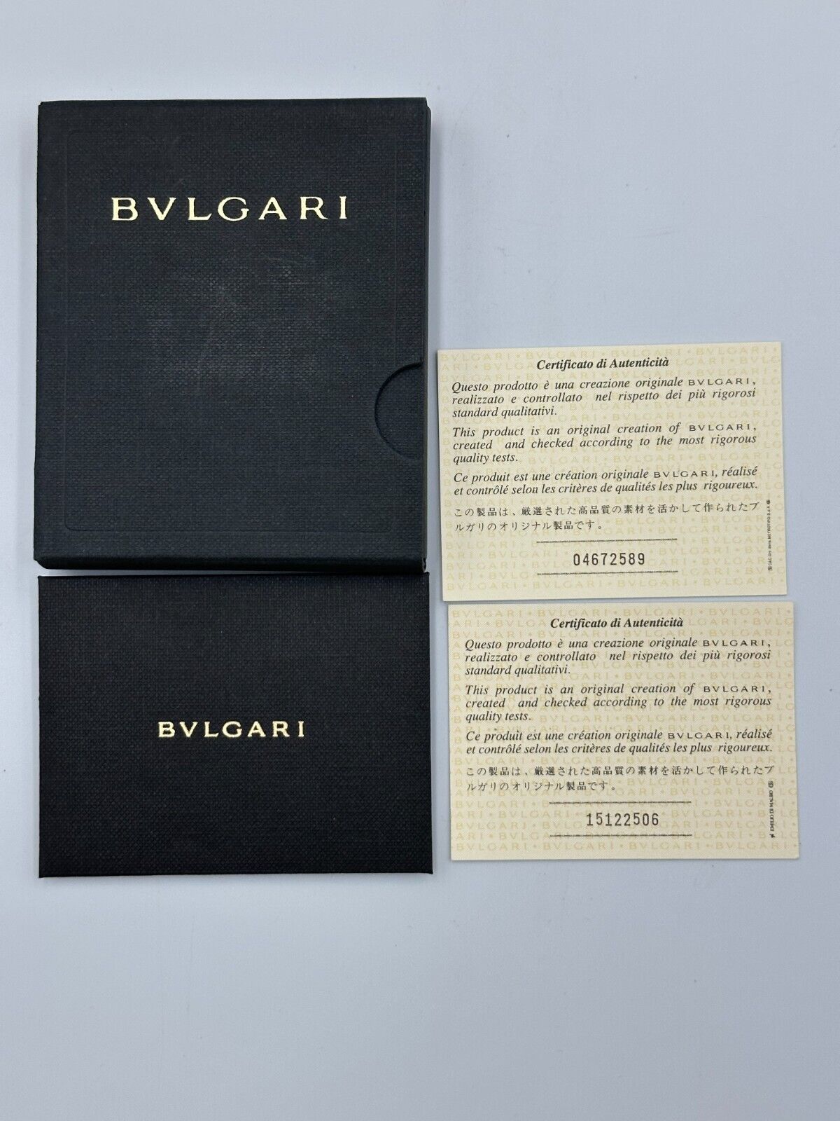 GENUINE BVLGARI Black watch box case warranty guarantee 4 set 240217002y1A