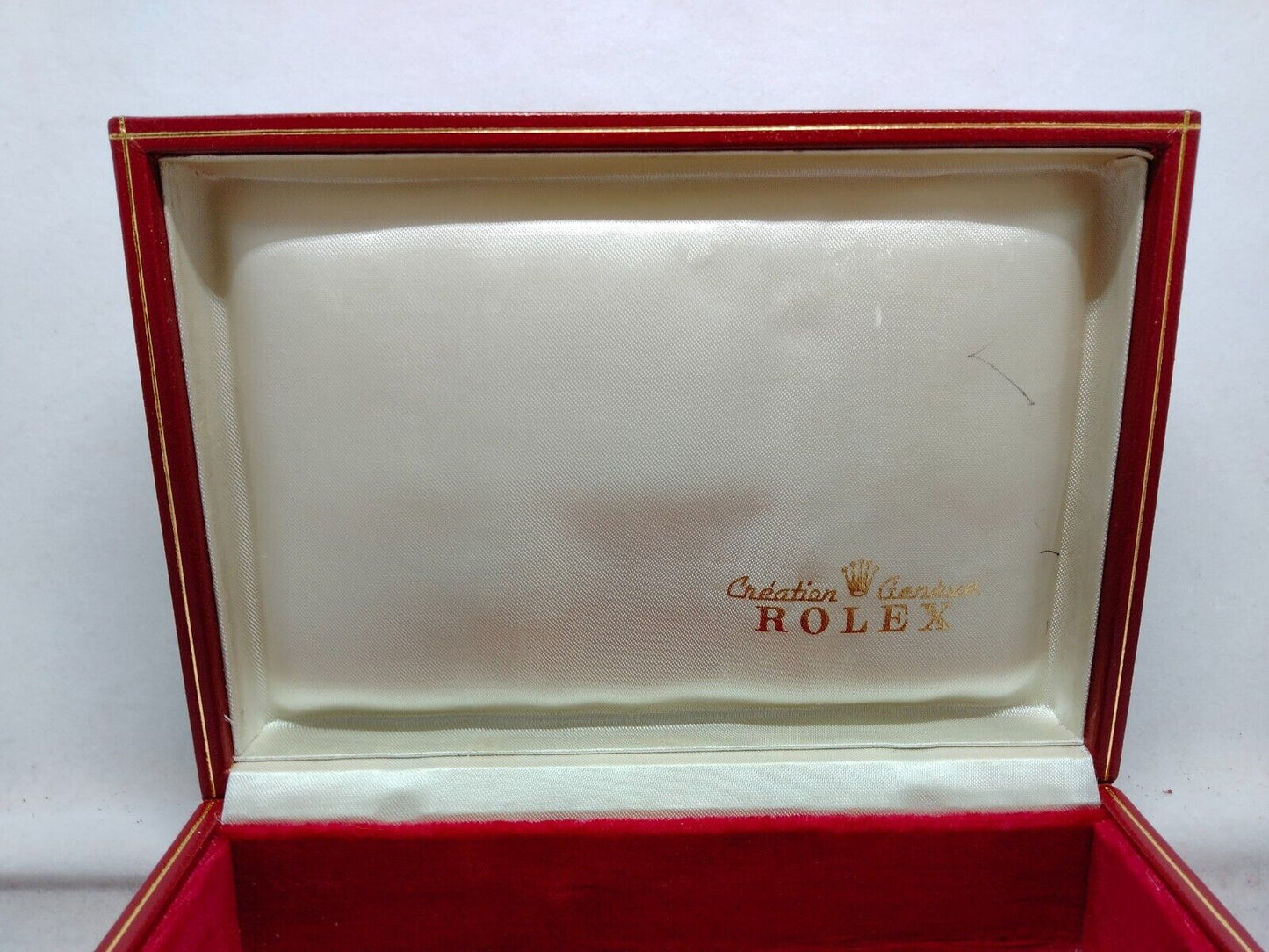 VINTAGE GENUINE ROLEX Red watch box case 60.01.2 no inner wood 230731007yS