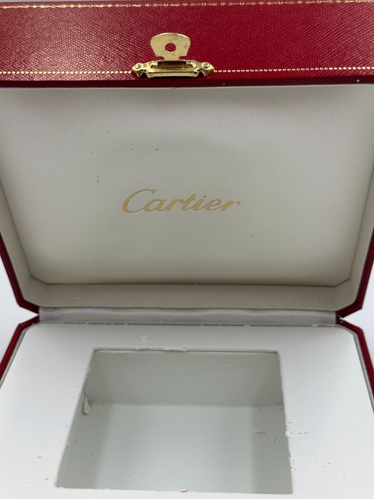 VINTAGE GENUINE CARTIER Red watch box case wood leather Booklet DVD 240128004mA