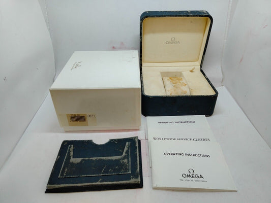 VINTAGE GENUINE OMEGA Speedmaster Seamaster Blue Navy watch box case 0915005yS