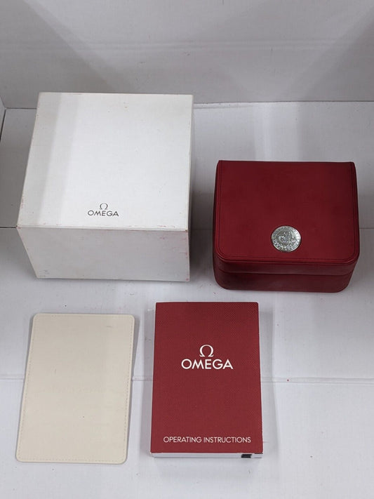 VINTAGE GENUINE OMEGA Speedmaster  watch box booklet red wood 230922006yS