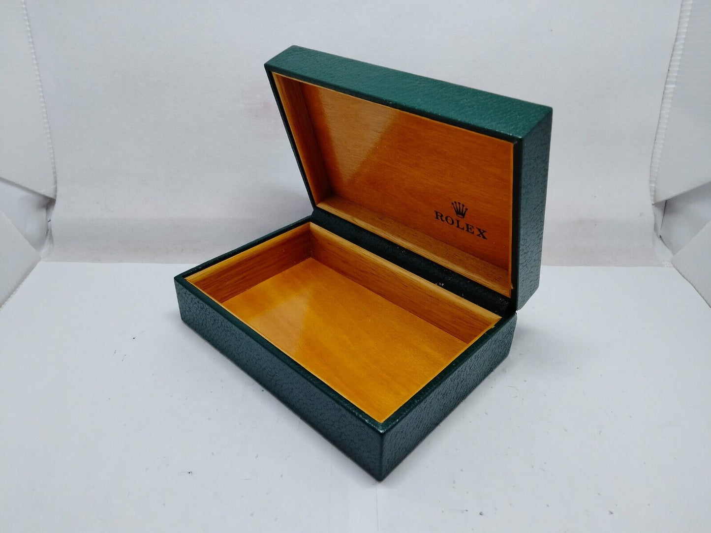 VINTAGE GENUINE ROLEX watch box case 68.00.55 wood no inner green 0208001y2S