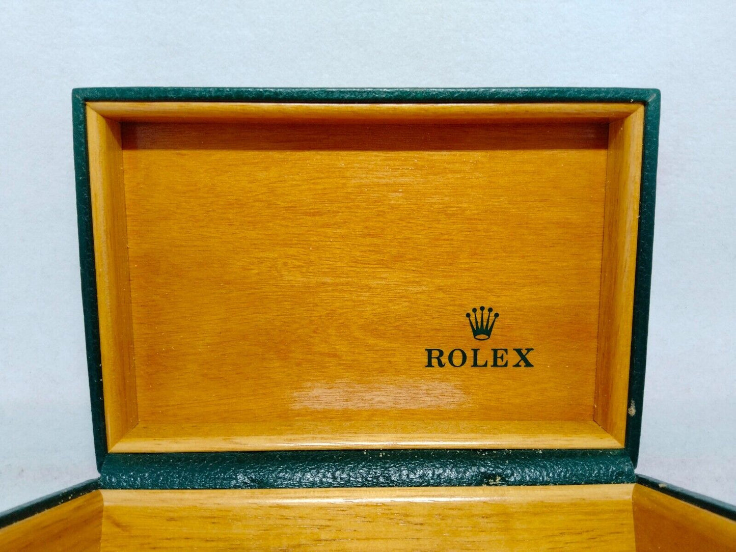 VINTAGE GENUINE ROLEX watch box case 68.00.55 wood no inner green 0208001y2S