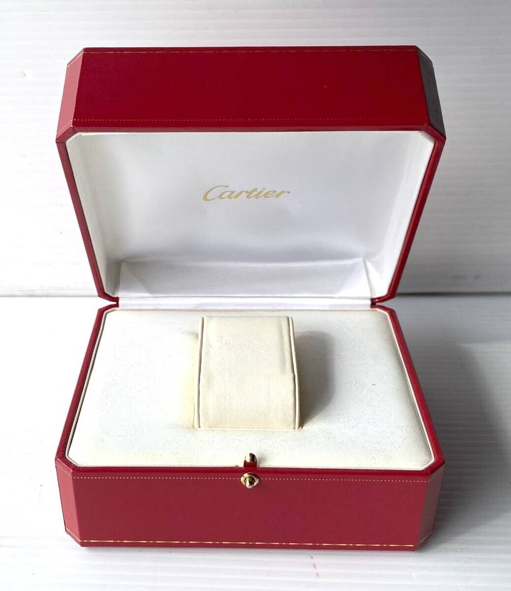 VINTAGE GENUINE Cartier Red COWA watch box case booklet wood white 231114001yS