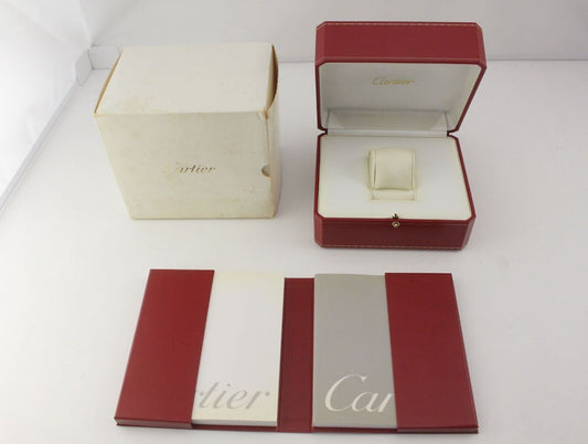 VINTAGE GENUINE CARTIER watch box case Red wood leather Booklet 231110003eS