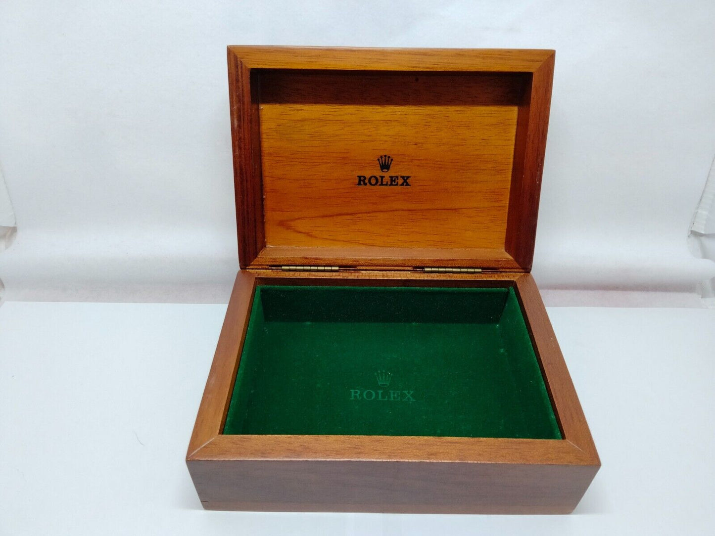 VINTAGE GENUINE ROLEX Watch Box case Wood Green no inner cushion 1115007y3S