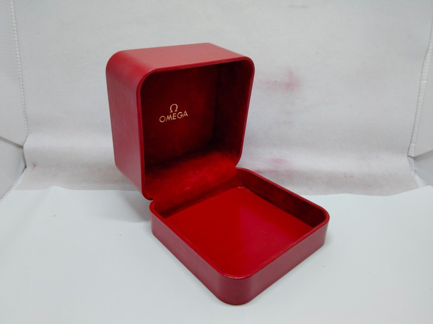 VINTAGE GENUINE OMEGA Seamaster Speedmaster watch box case red wood 230622001y3S