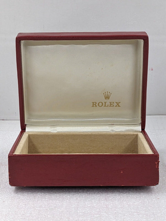 VINTAGE GENUINE ROLEX Red wood watch box case 14.00.02 no inner 231124004y2S