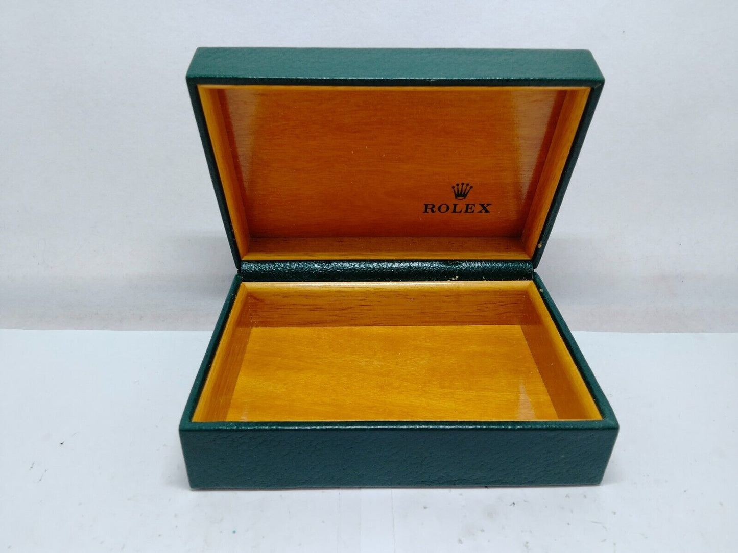 VINTAGE GENUINE ROLEX watch box case 68.00.55 wood no inner green 0208001y2S