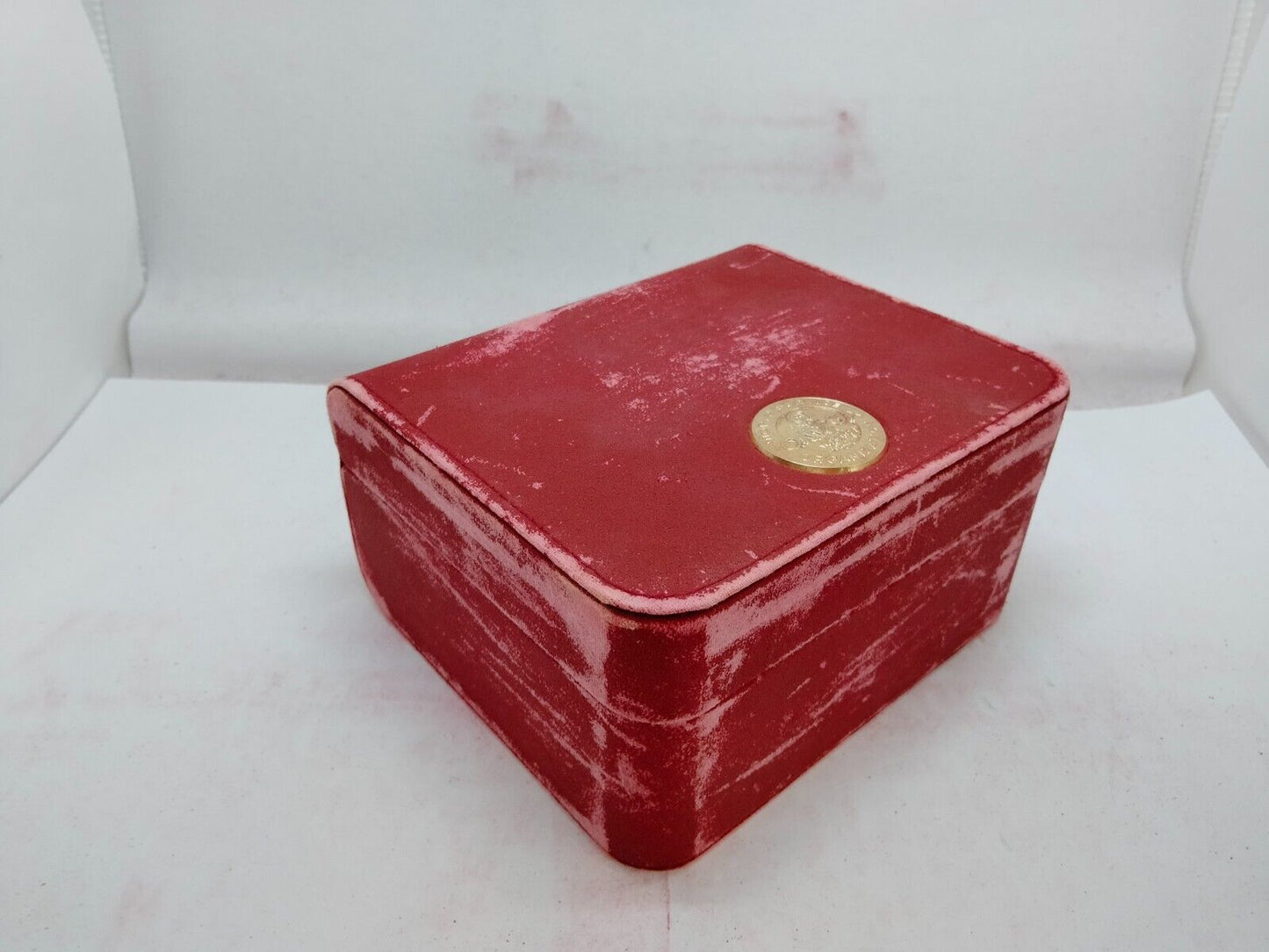 VINTAGE GENUINE OMEGA Speedmaster Seamaster red watch box case leather 0915014yS