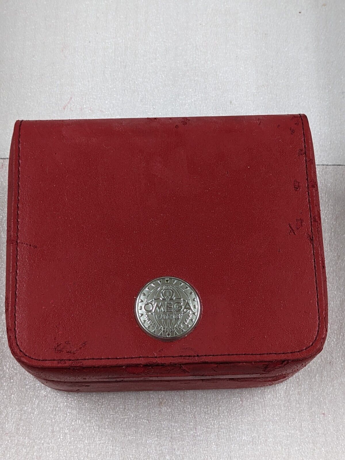 VINTAGE GENUINE OMEGA Speedmaster Seamaster Red watch box case card 231015001y3S