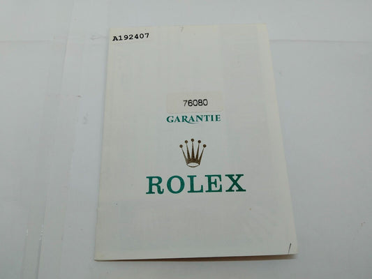 VINTAGE GENUINE ROLEX 76080 Oyster Perpetual warranty guarantee paper 0808001m3S