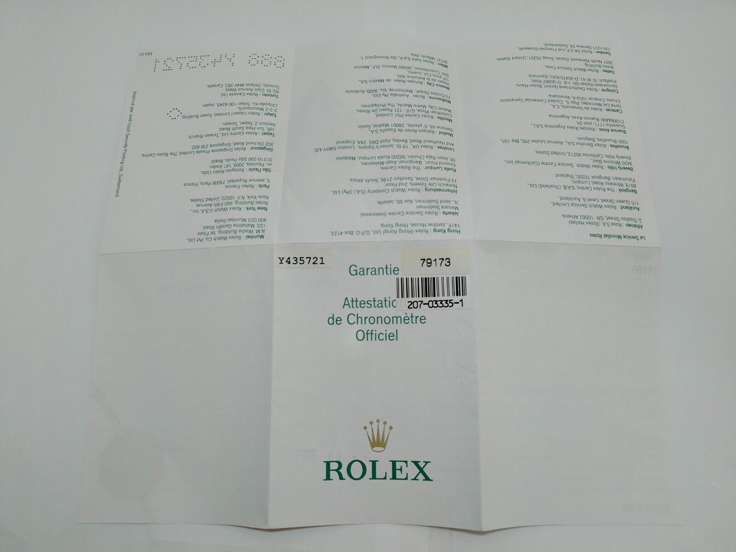 ORIGINALE ROLEX 79173 Datejust orologio garanzia garanzia carta 2003' tag...