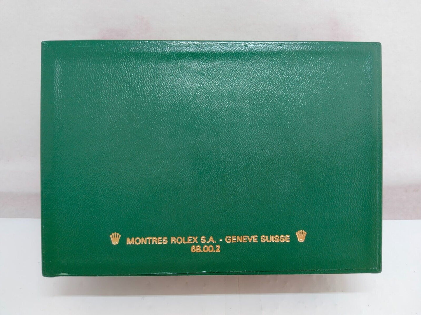 VINTAGE GENUINE ROLEX Green watch box case 68.00.2 wood leather 230808008yS