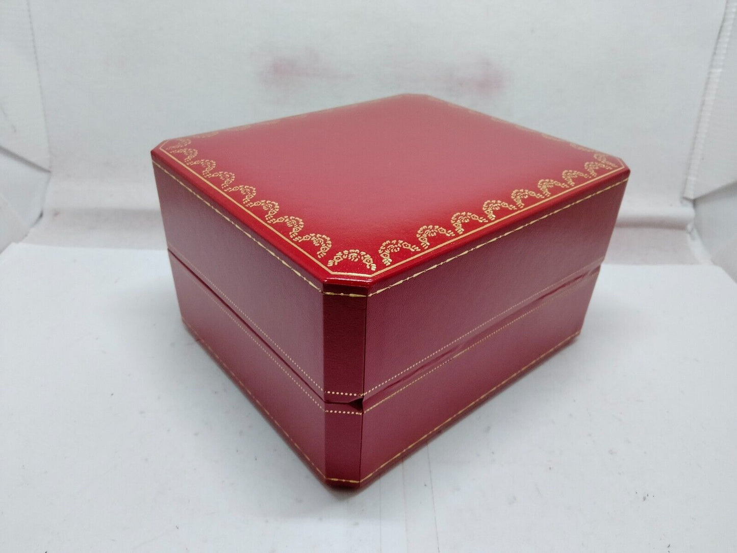 VINTAGE GENUINE Cartier Red COWA 1018 watch box case wood leather 230901004yS