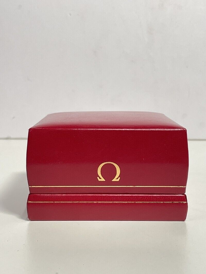 VINTAGE GENUINE OMEGA Red watch box case wood leather  231213009yS