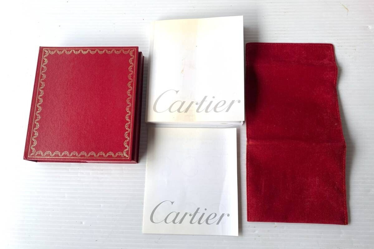 VINTAGE GENUINE Cartier Red COWA watch box case booklet wood white 231114001yS