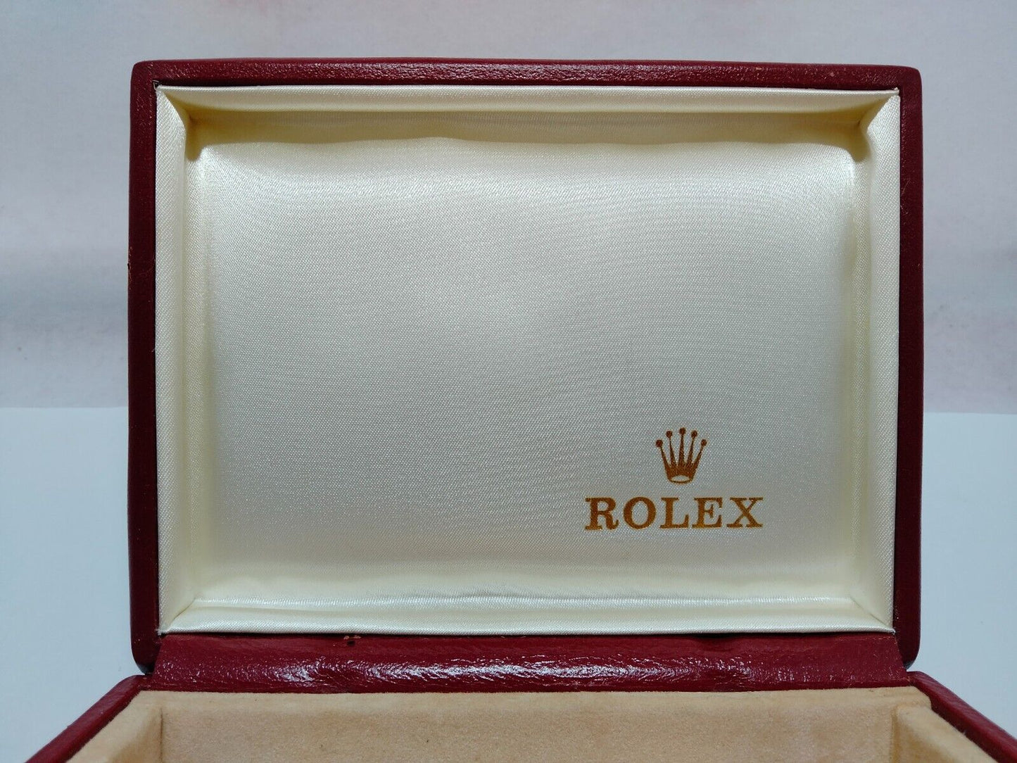 VINTAGE GENUINE ROLEX watch box case 14.00.08 red leather wood 1118001y4S