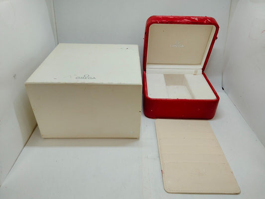 VINTAGE GENUINE OMEGA Speedmaster Seamaster red watch box case 0719001y4S