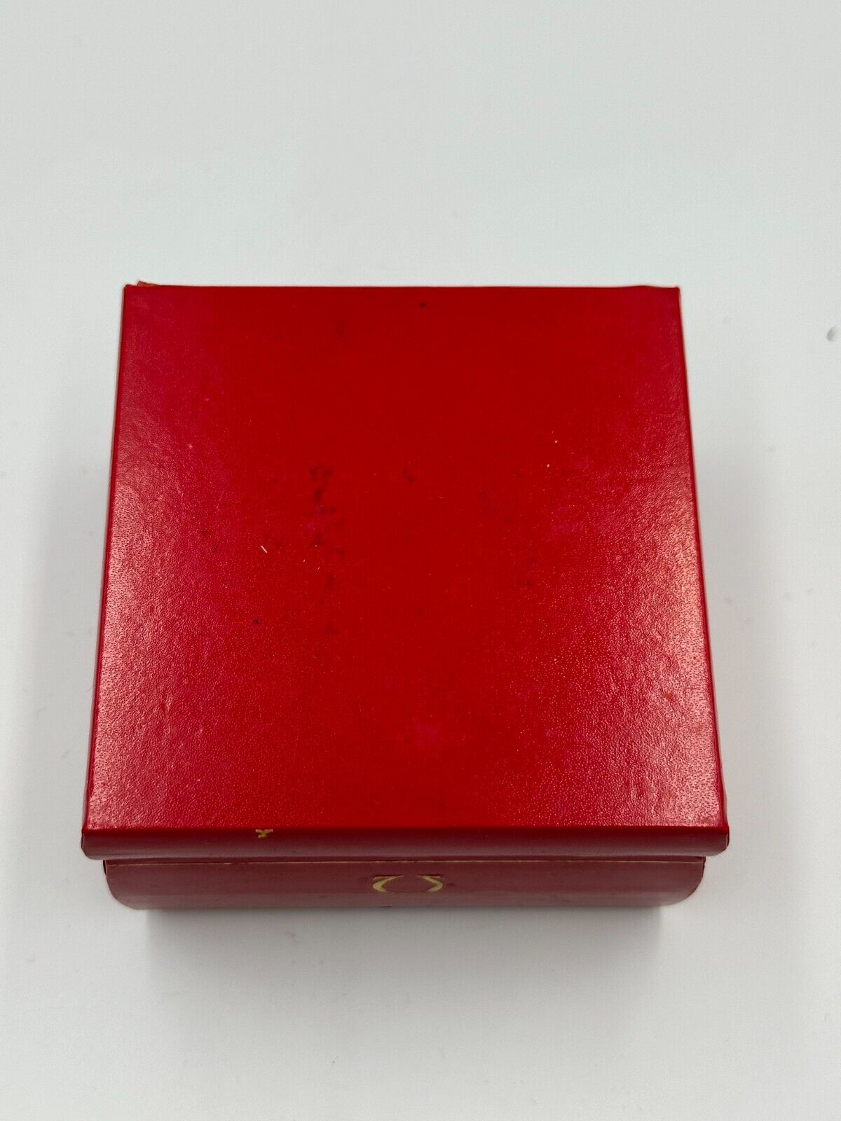 VINTAGE GENUINE OMEGA Red watch box case wood leather 240208005yA