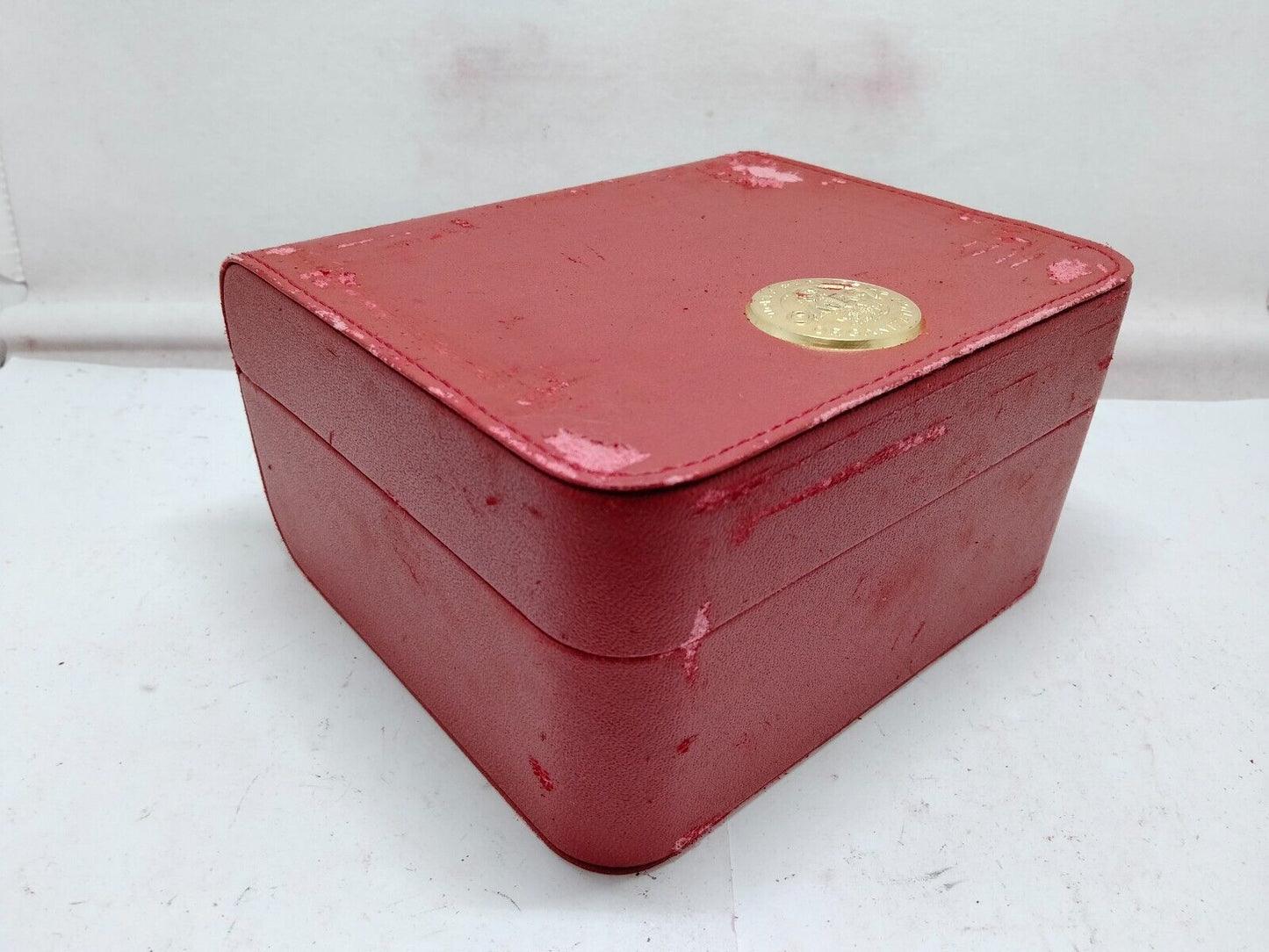 VINTAGE GENUINE OMEGA Seamaster Speedmaster watch box case red wood 230713002y2S