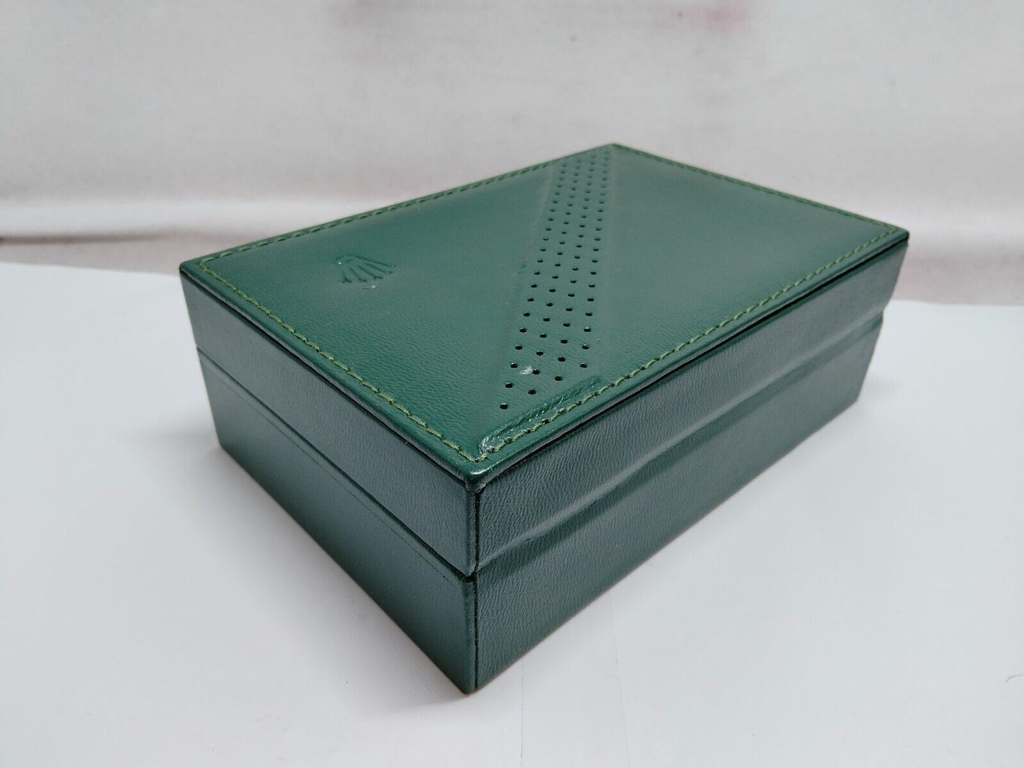 VINTAGE GENUINE ROLEX Green watch box case 68.00.06 wood leather 230705001y1S