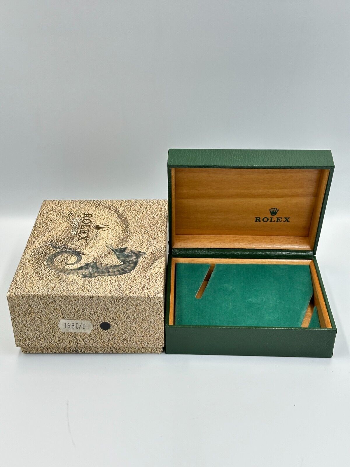 GENUINE ROLEX 1680/0 SUBMARINER Seahorse watch box case 10 00 1 wood 240201008yA