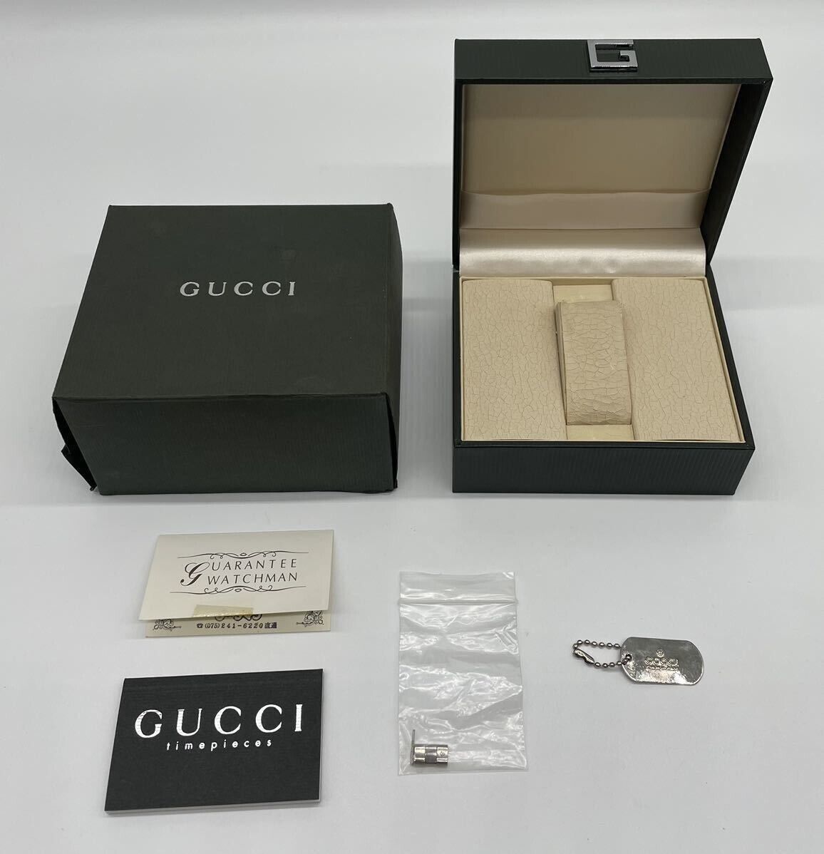 VINTAGE GENUINE GUCCI & OMEGA watch box case Green wood leather 231122001y1S