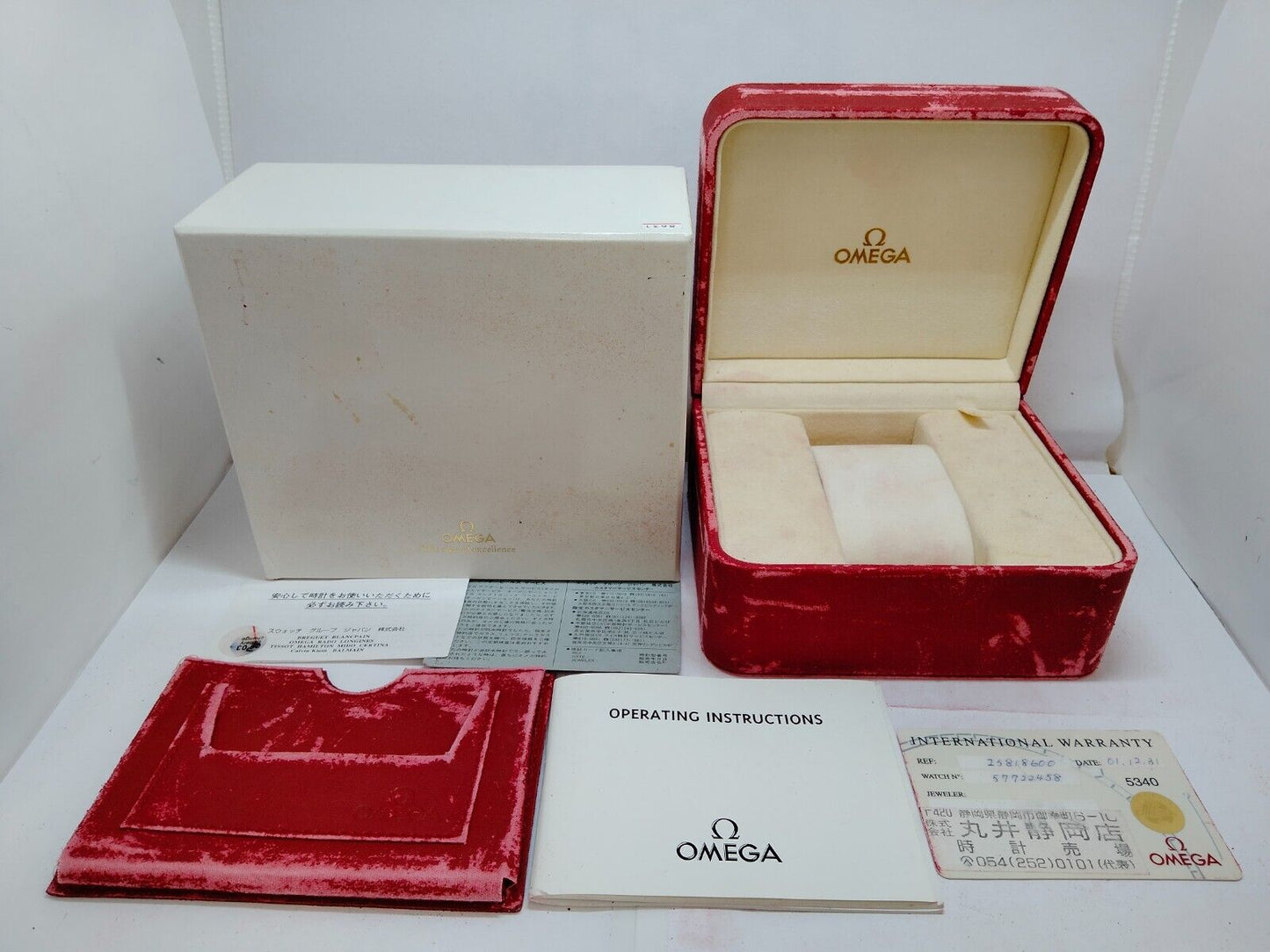 VINTAGE GENUINE OMEGA Seamaster watch case box warranyt guatantee 0824004y8S