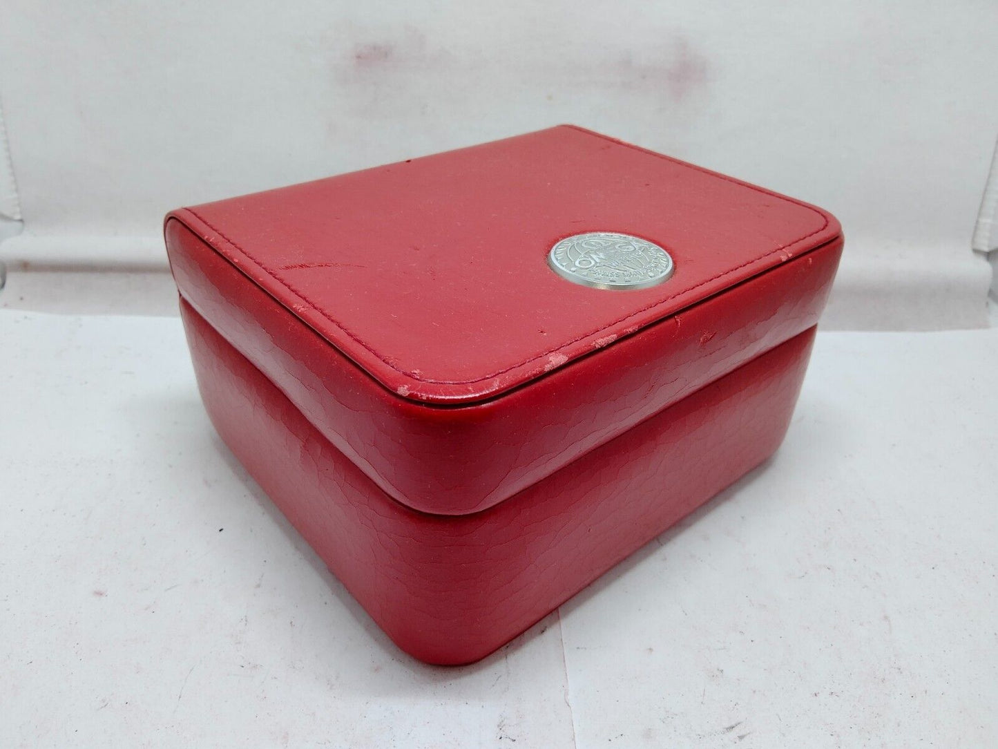 VINTAGE GENUINE OMEGA Seamaster Speedmaster watch box case red wood 230712002y2S