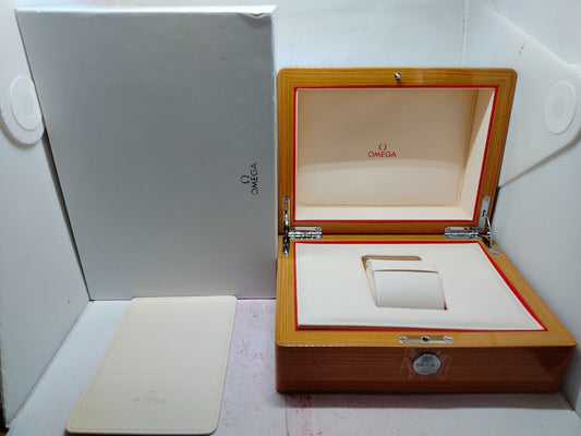 VINTAGE GENUINE OMEGA watch box case wood Speedmaster Seamaster 231018002yS