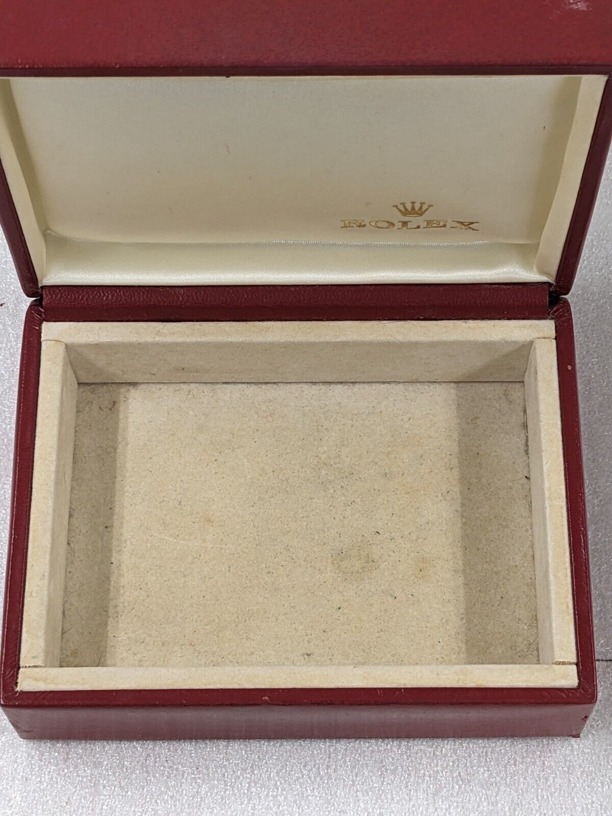 VINTAGE GENUINE ROLEX Red watch box case 14.00.08 wood no inner 231125004y4S