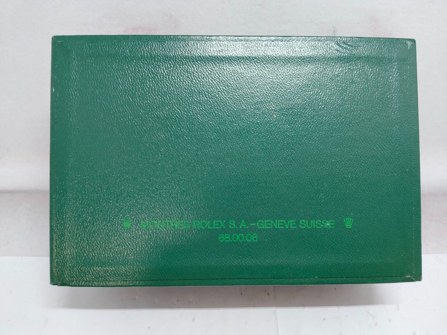 VINTAGE GENUINE ROLEX Green watch box case 68.00.06 wood leather 230701001y2S