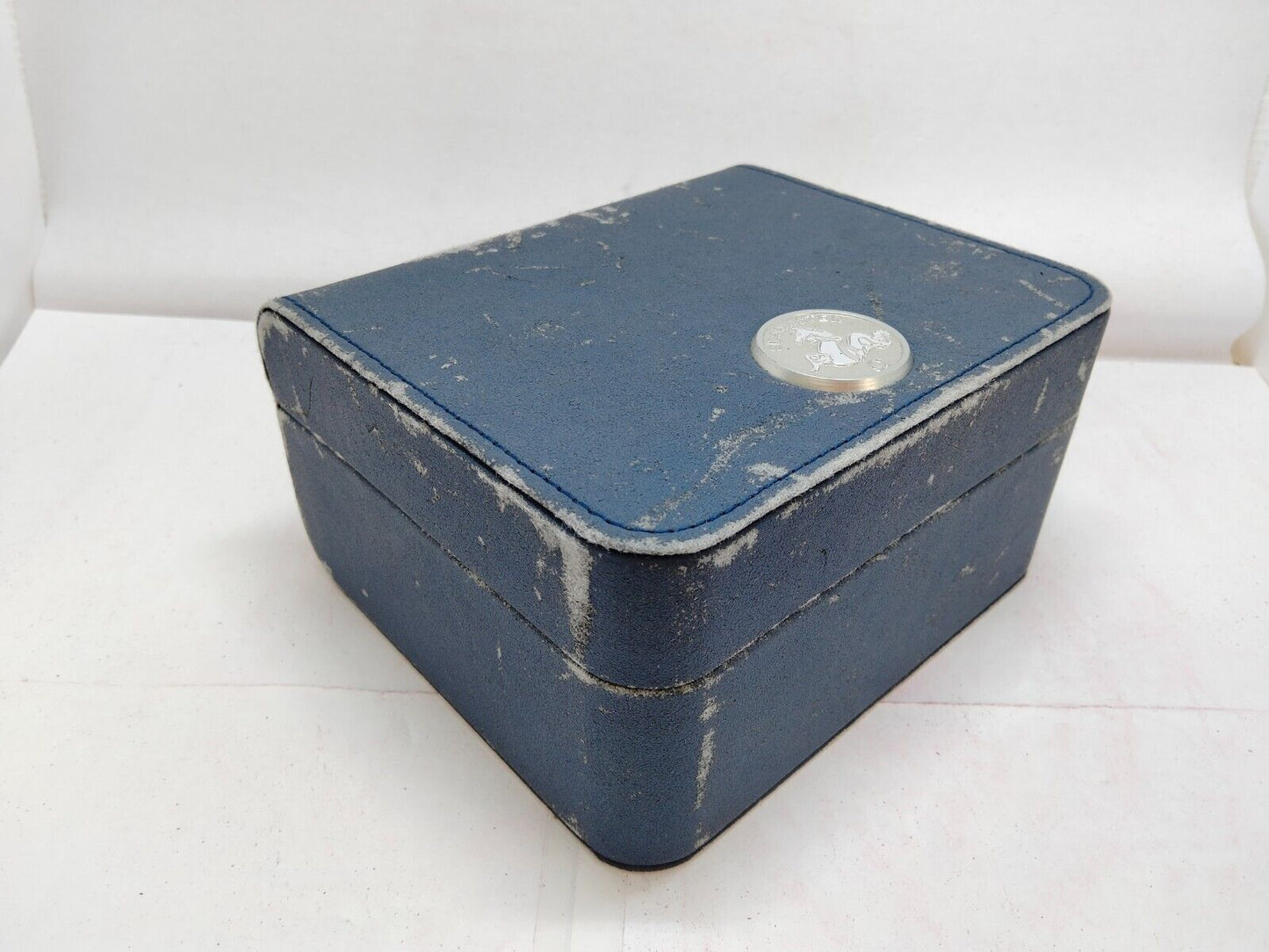 VINTAGE GENUINE OMEGA Blue Navy booklet watch case box leather 0824005y4S