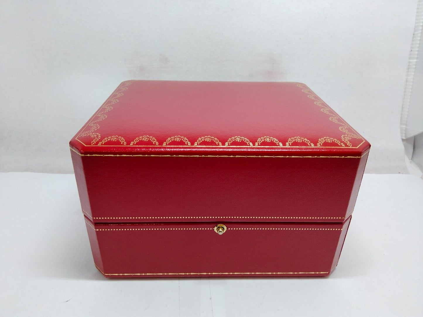 VINTAGE GENUINE CARTIER watch box case red leather booklet white 230530004yS