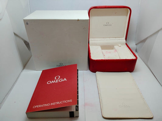 VINTAGE GENUINE OMEGA Speedmaster Seamaster watch box case Booklet red 1021001yS