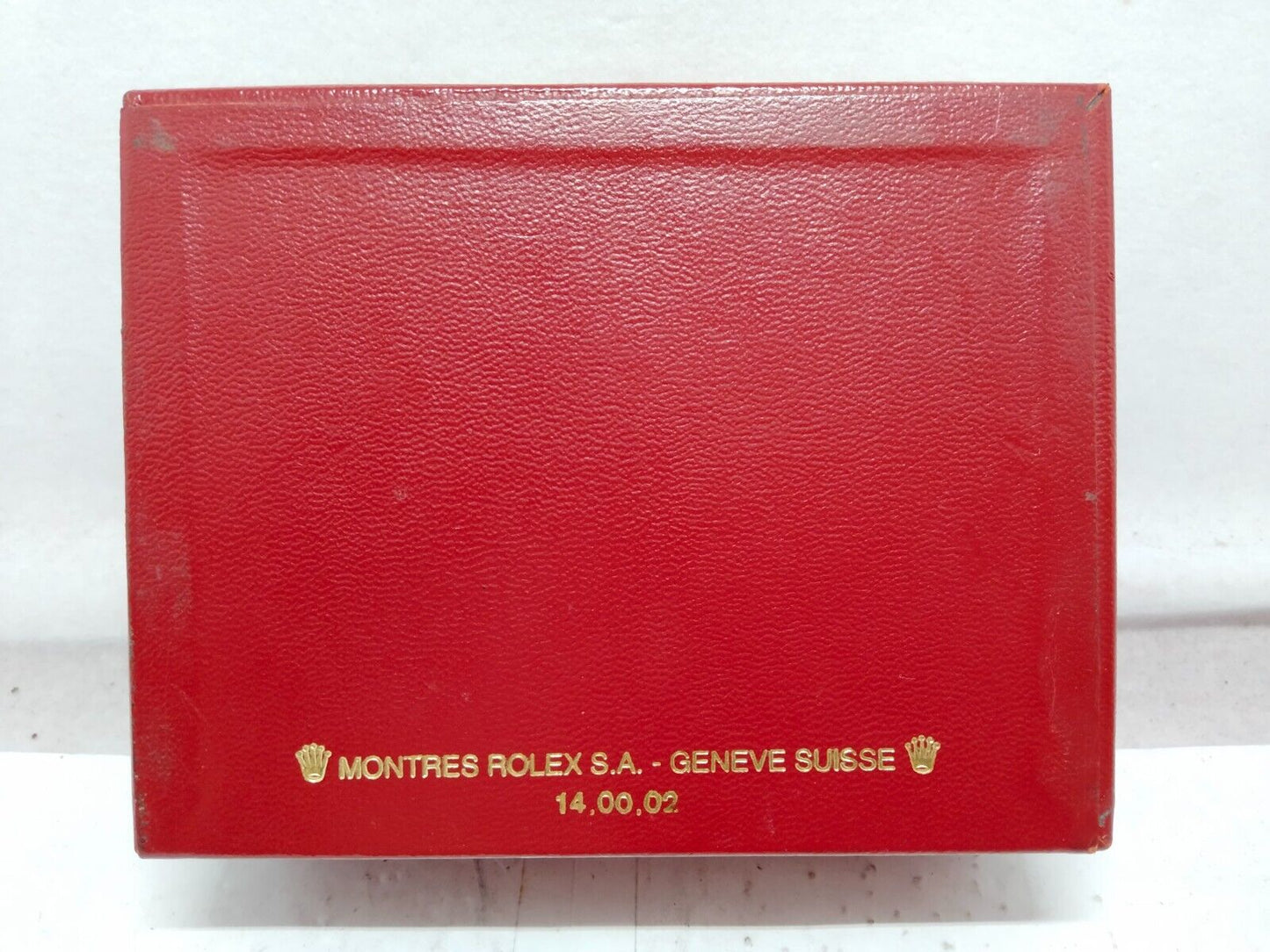 VINTAGE GENUINE ROLEX watch box case 14.00.02 Red wood no inner 230915007y3S