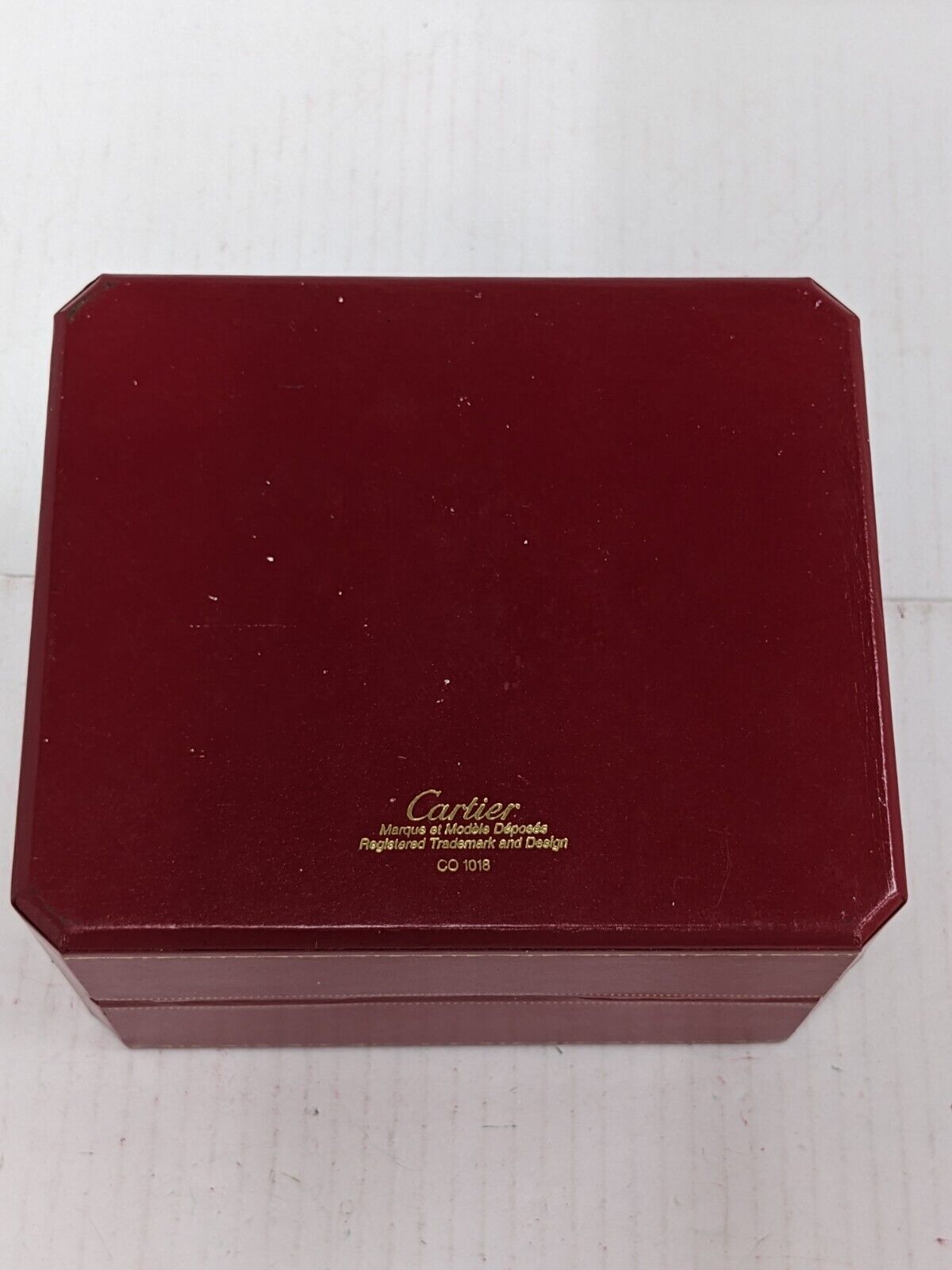 VINTAGE GENUINE CARTIER Red Leather watch box case CO1018 booklet 231010005y2S