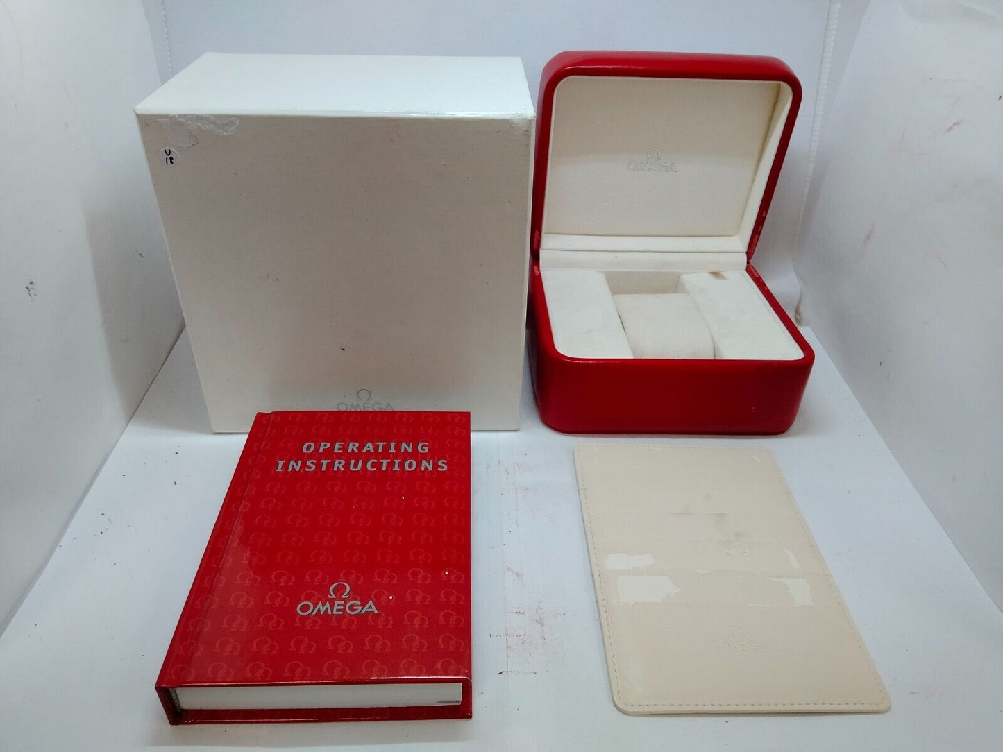 VINTAGE GENUINE OMEGA Seamaster Speedmaster watch box case booklet red 1003017yS