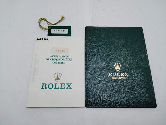 VINTAGE GENUINE ROLEX 16610 SUBMARINER warranty guarantee paper 1993' 0213004y2S