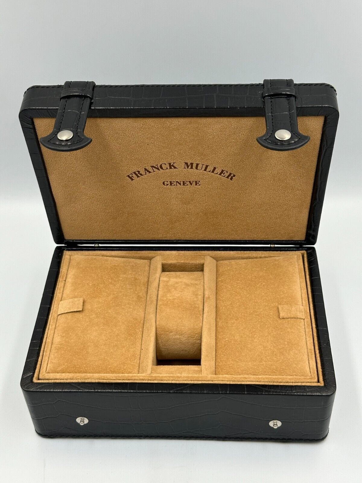 VINTAGE GENUINE FRANCK MULLER Black watch box case wood leather 240223004y3A