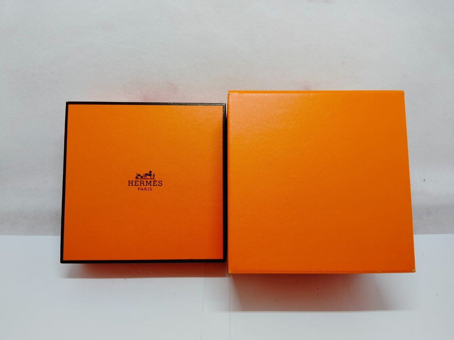 VINTAGE GENUINE HERMES watch case orange tag leather box wood 230623001yS