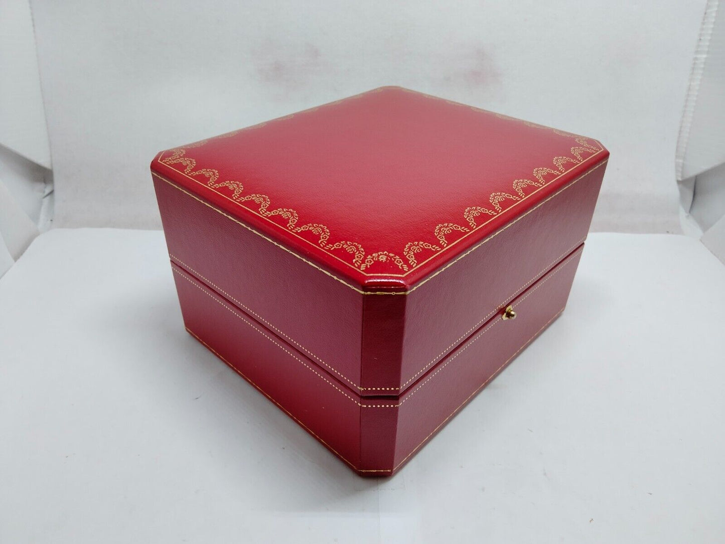 VINTAGE GENUINE CARTIER watch box case red leather booklet white 230530004yS