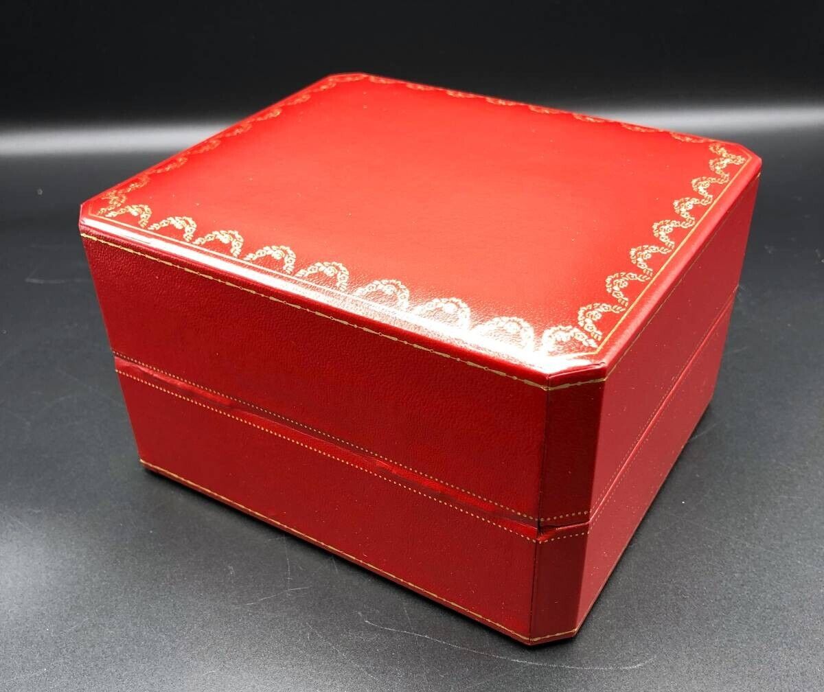 VINTAGE GENUINE CARTIER Red watch box case wood leather Booklet 231211001yS