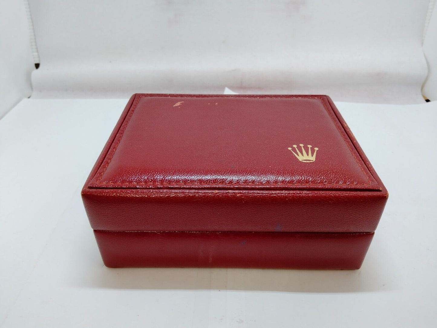 VINTAGE GENUINE ROLEX watch box case red leather wood 14.00.01 1010002y2S