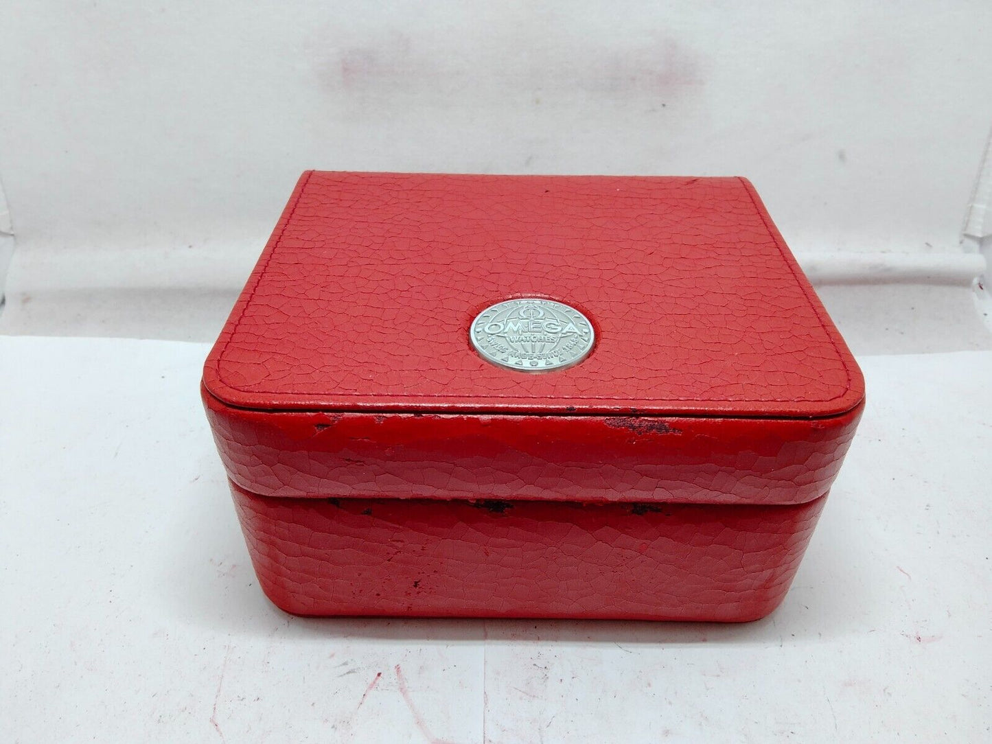 VINTAGE GENUINE OMEGA Speedmaster Seamaster red watch box case wood 230912003yS