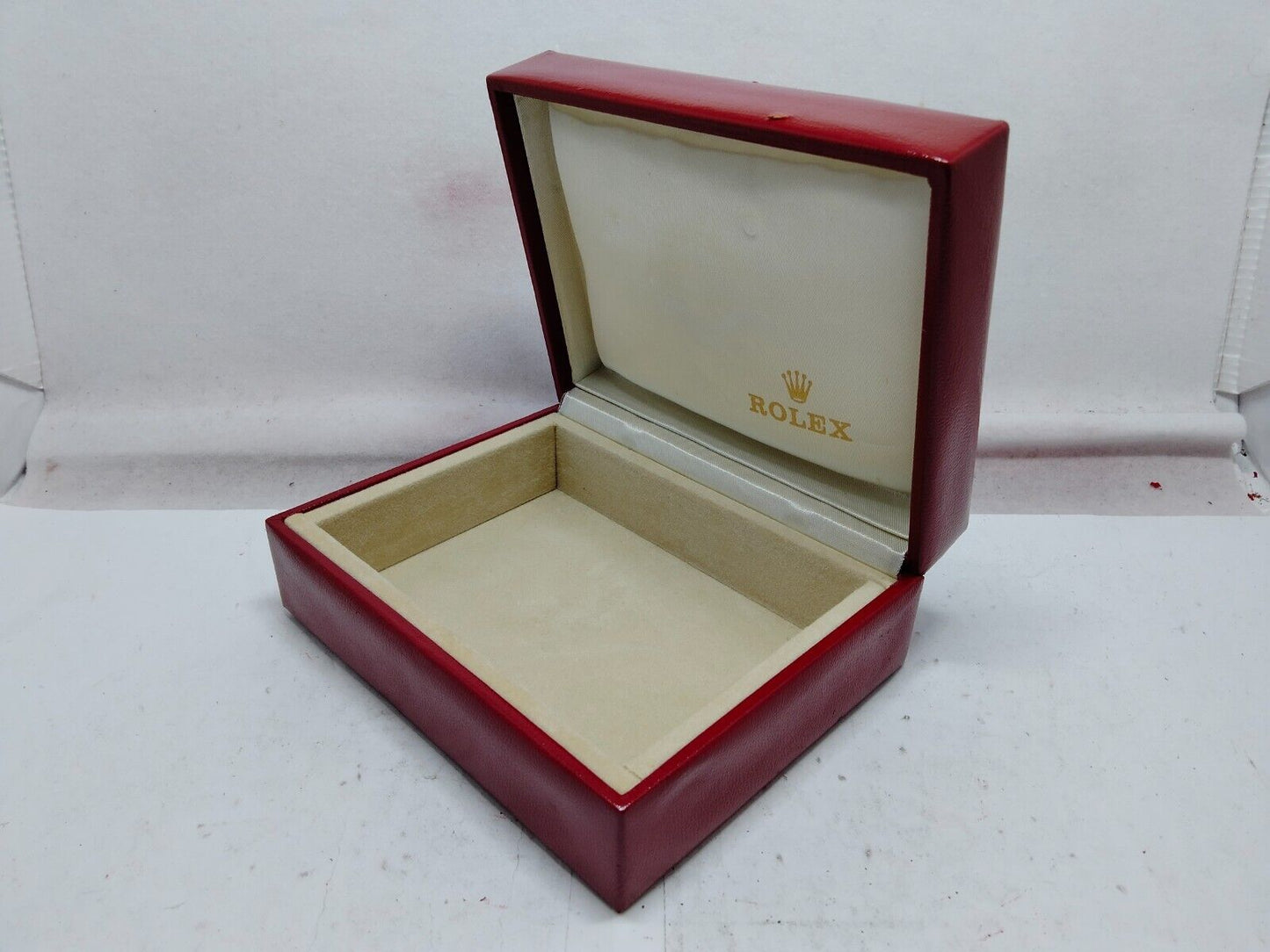 VINTAGE GENUINE ROLEX watch box case 14.00.02 Red wood no inner 230915007y3S