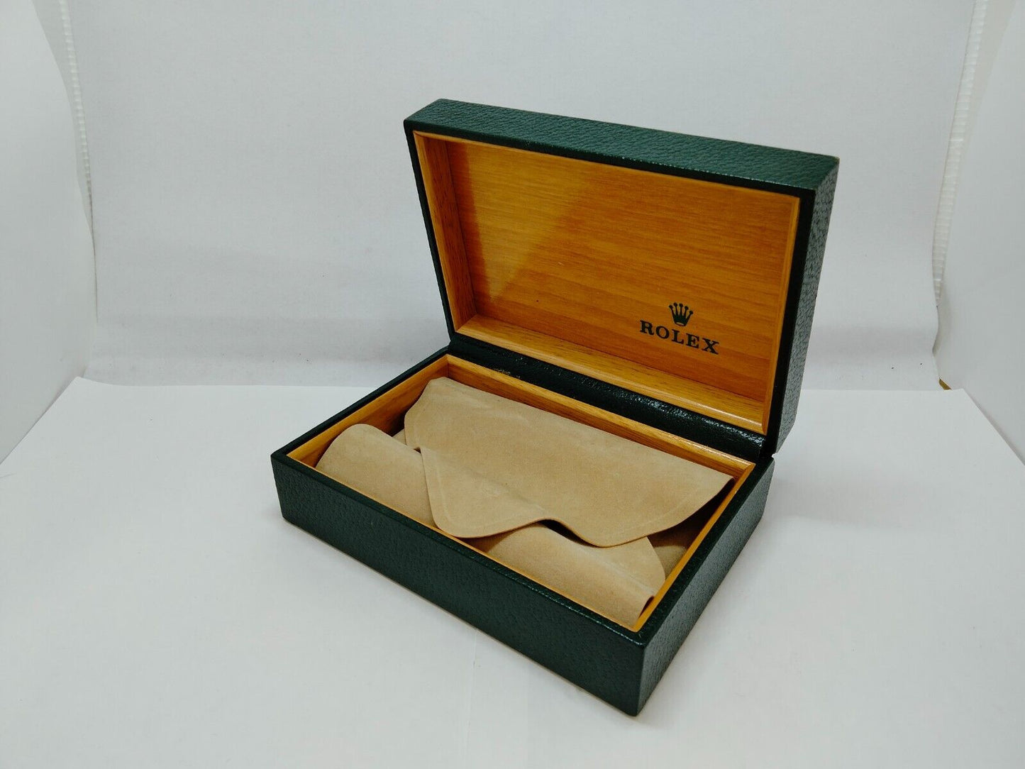 VINTAGE GENUINE ROLEX watch box case no inner cushion 68.00.55 Green 0611002yS