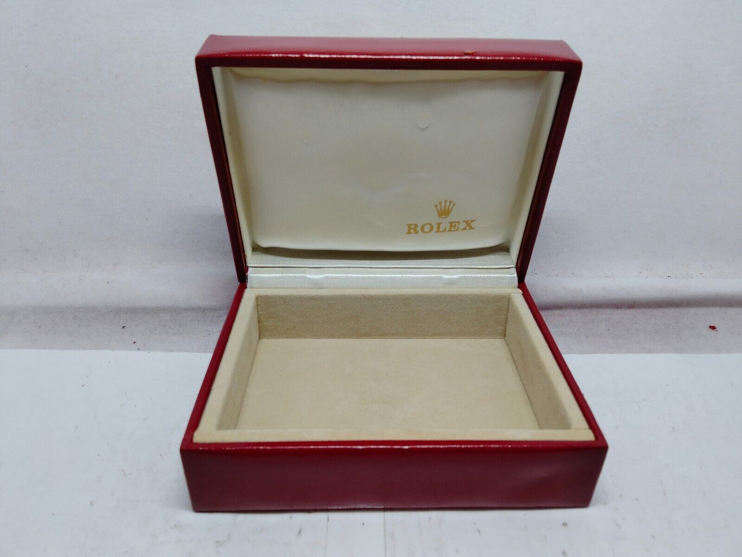 VINTAGE GENUINE ROLEX watch box case 14.00.02 Red wood no inner 230915007y3S