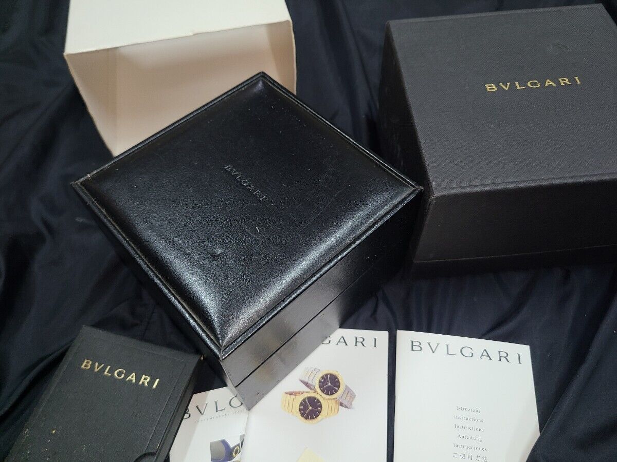 VINTAGE GENUINE BVLGARI watch box case wood warranty guarantee paper 231011006yS